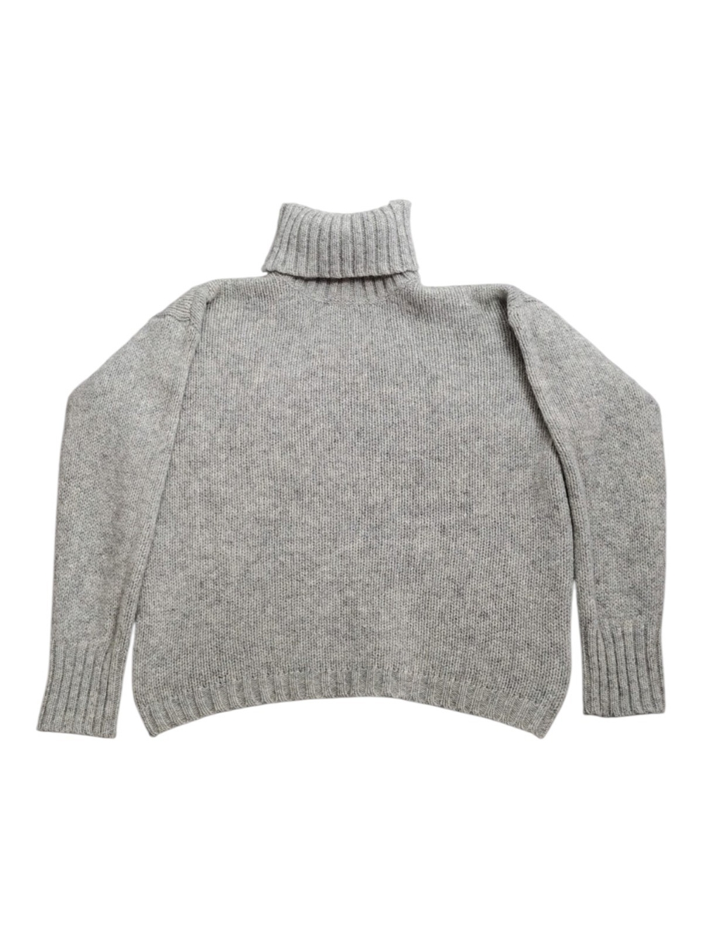 J. Crew 100% Wool Light Grey Ribbed Turtleneck Sweater XL